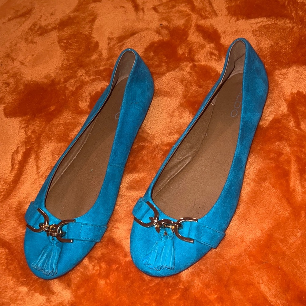 Aldo, flat, size 7 1/2, turquoise